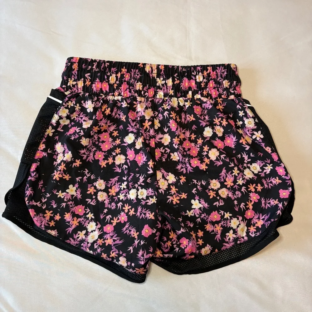 In Good State Running Short Black‎ With Floral Print Size Medium
